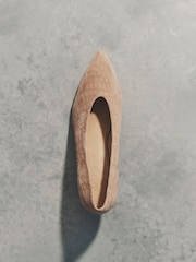 The Set Premium Leather Suede Court Shoes Camel - Image 2 of 5