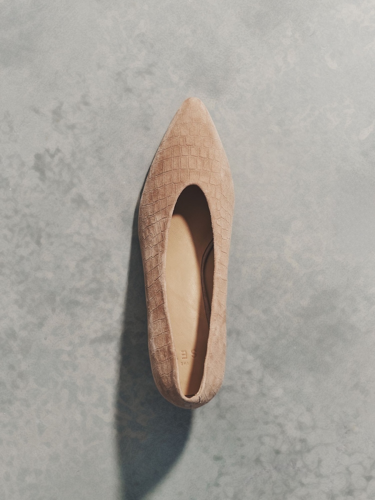 The Set Premium Leather Suede Court Shoes Camel - Image 2 of 5