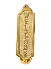 Oliver Bonas Gold Coloured Welcome Door Knocker - Image 1 of 3