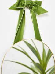Oliver Bonas Gold Velvet Bow Hanging Mirror - Image 3 of 4