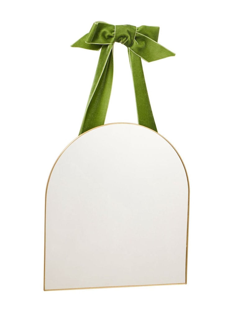 Oliver Bonas Gold Velvet Bow Hanging Mirror - Image 4 of 4