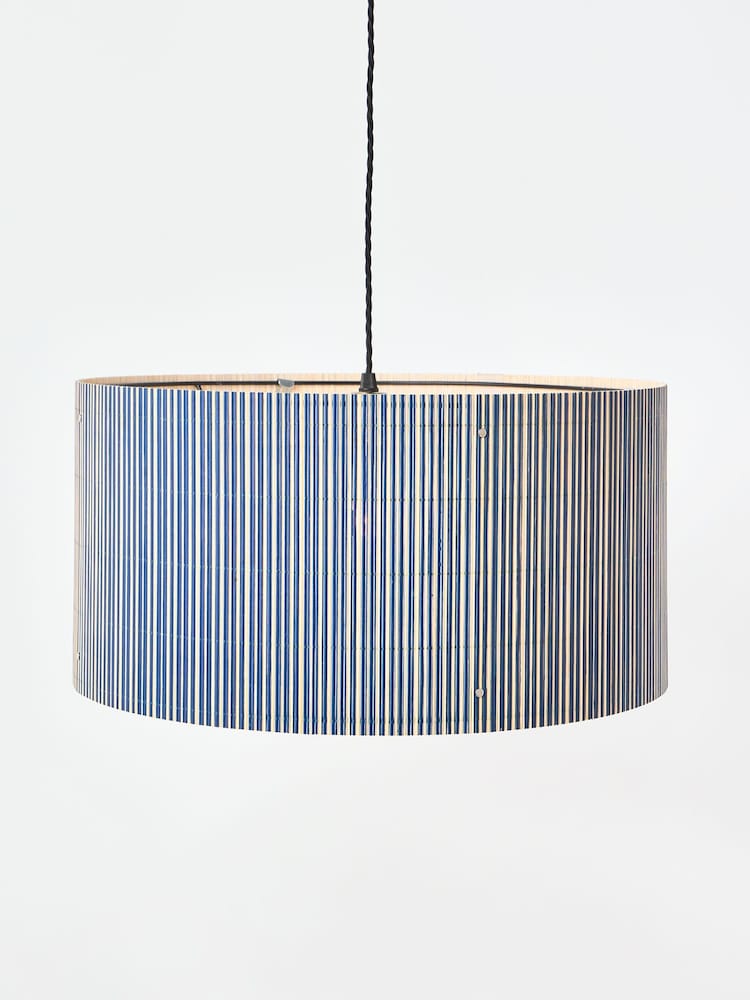 Oliver Bonas Navy Ena Red Patterned Bamboo Pendant Lamp Shade - Image 1 of 5 Oliver Bonas Navy Ena Red Patterned Bamboo Pendant Lamp Shade - Image 1 of 5