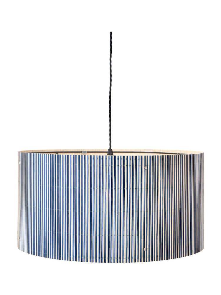 Oliver Bonas Navy Ena Red Patterned Bamboo Pendant Lamp Shade - Image 5 of 5 Oliver Bonas Navy Ena Red Patterned Bamboo Pendant Lamp Shade - Image 5 of 5