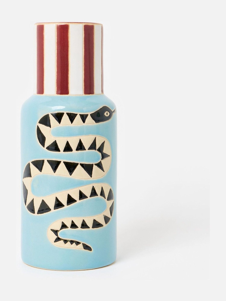Oliver Bonas Blue Snake Ceramic Vase - Image 1 of 5