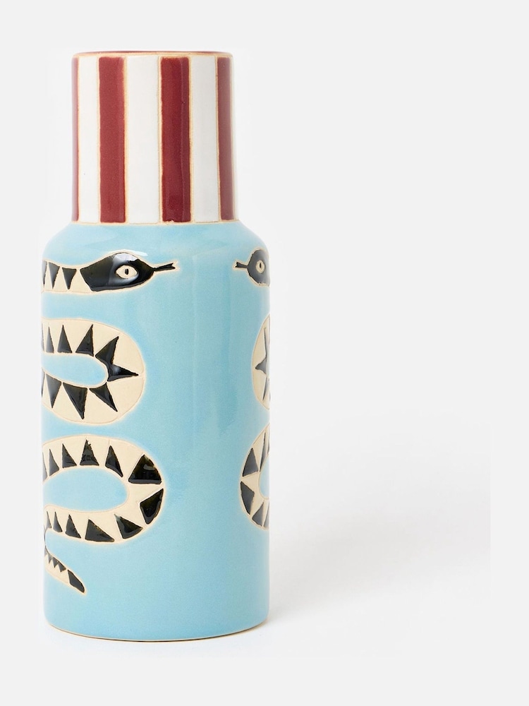 Oliver Bonas Blue Snake Ceramic Vase - Image 2 of 5