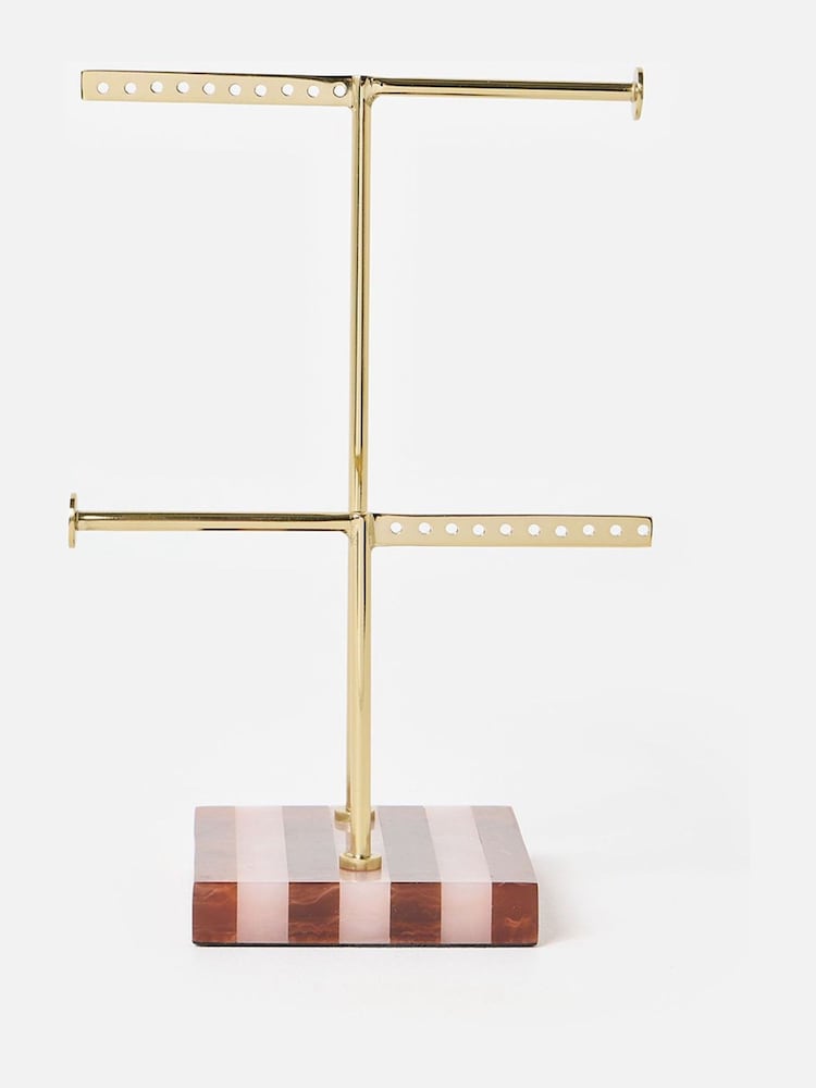 Oliver Bonas Gold Glass Boucle Jewellery Stand - Image 1 of 4