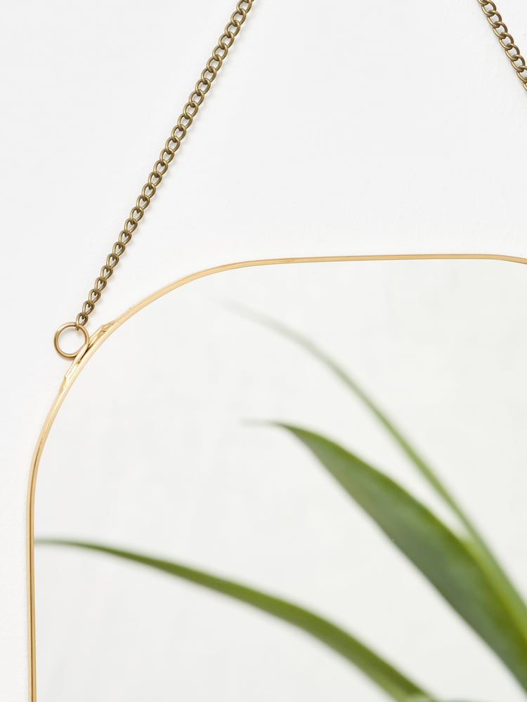Oliver Bonas Gold Beaded Bow Drop Hanging Mirror - Image 2 of 4 Oliver Bonas Gold Beaded Bow Drop Hanging Mirror - Image 2 of 4