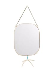 Oliver Bonas Gold Beaded Bow Drop Hanging Mirror - Image 4 of 4