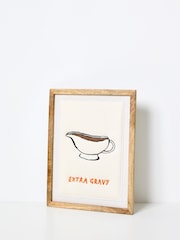 Oliver Bonas Cream Extra Gravy Embroidered Fabric Wall Art - Image 2 of 4