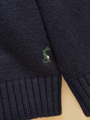 Joules Boys' Intarsia Blue Knit Jumper - Image 4 of 4