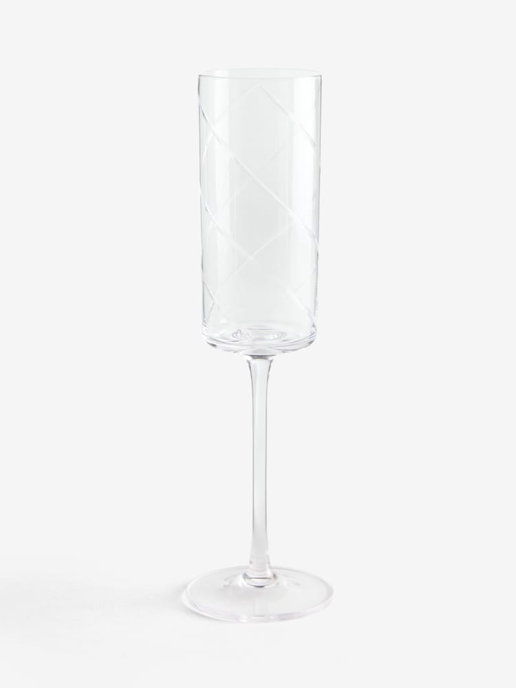 Set of 4 Evie Cut Crystal Champagne Flutes - Imagen 2 de 3