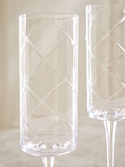 Set of 4 Evie Cut Crystal Champagne Flutes - Imagen 3 de 3