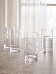 Set of 4 Evie Cut Crystal Tumbler Glasses - Imagen 1 de 3