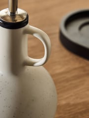 Monochrome Lars Speckle Oil and Vinegar Bottles with Wooden Tray - Image 4 of 5