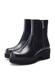 Moda in Pelle MbyModa Ocaso Double Zip Chunky Ankle Black Boots - Image 2 of 4