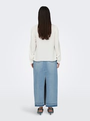 JDY White Pintuck Long Sleeve Blouse - Image 2 of 6
