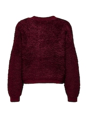 JDY Red Borg Long Sleeve Buttoned Jumper - Image 4 of 4