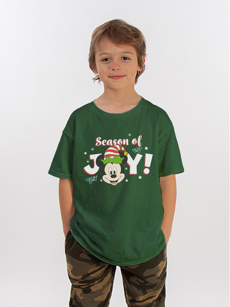 Brands In Green Disney Mickey Mouse Holly Jolly Christmas T-Shirt - Image 2 of 5