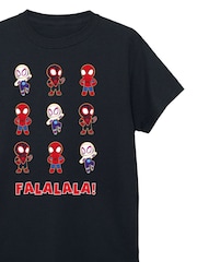 Brands In Black Marvel Spider-Man Fa La La Christmas T-Shirt - Image 4 of 5