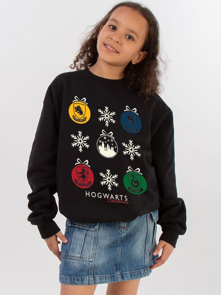 Brands In Black Harry Potter Christmas Baubles Sweatshirt - Image 1 of 5