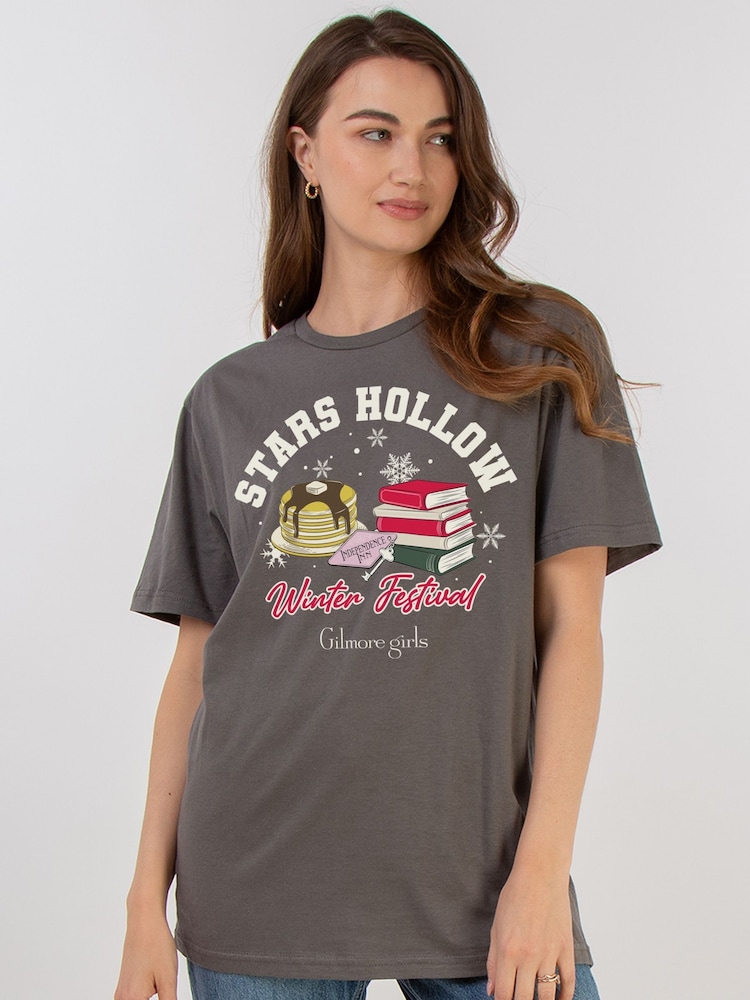 Brands In Grey Gilmore Girls Winter Festival Christmas T-Shirt - Image 2 of 5 Brands In Grey Gilmore Girls Winter Festival Christmas T-Shirt - Image 2 of 5