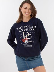 Brands In Blue Polar Express Bell Still Christmas Ring Sweatshirt - Image 2 of 5
