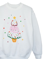 Brands In White Christmas Tree Drawing Sweatshirt - Image 4 of 5