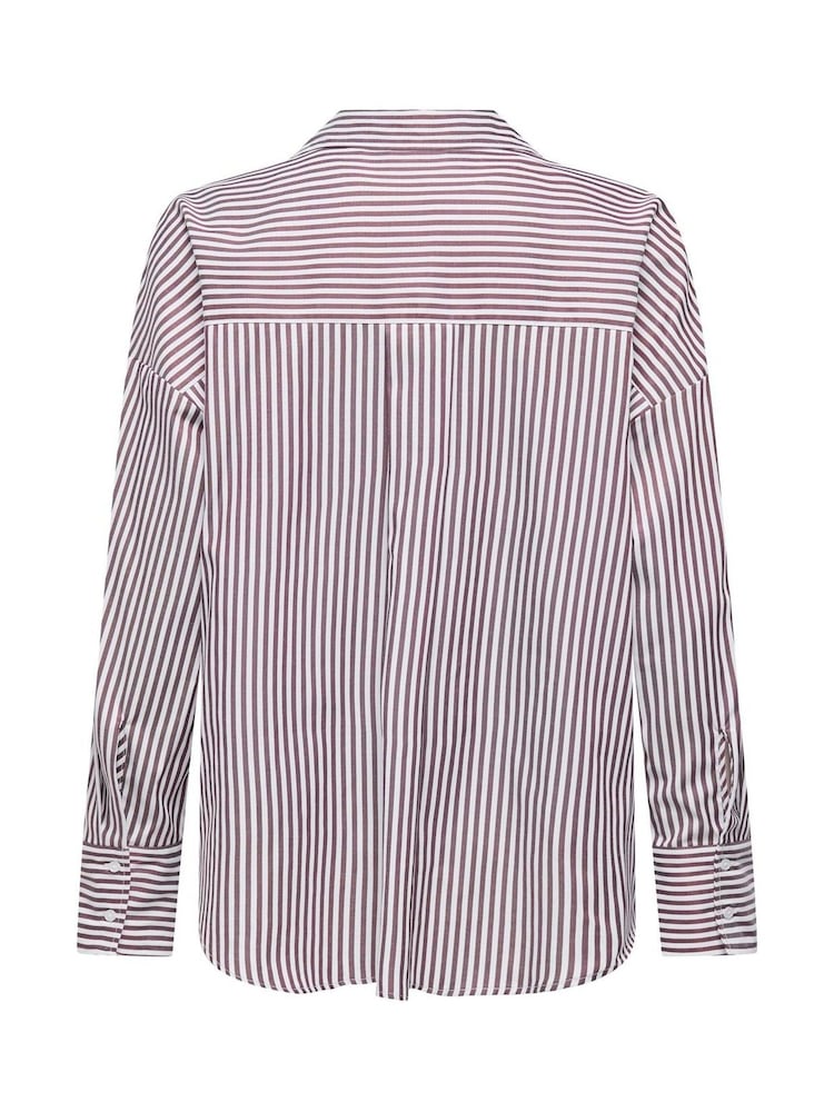 ONLY Purple Stripe Loose Fit Shirt - Image 6 of 6 ONLY Purple Stripe Loose Fit Shirt - Image 6 of 6