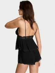 Victoria's Secret Black Lace Trim Modal Cami Set - Image 2 of 2