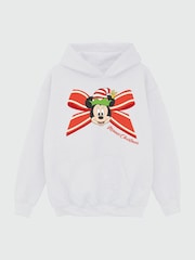 Brands In White Disney Minnie Mouse Christmas Bow Hoodie - Image 3 of 5