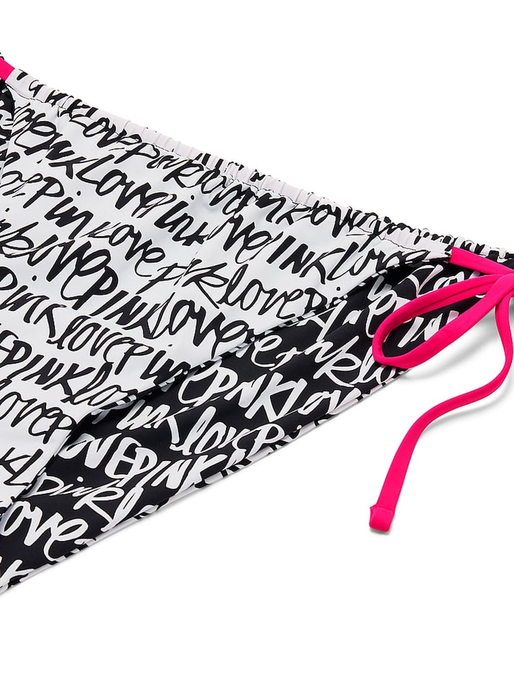 Victoria's Secret Pink White 'Love PINK' Script Print Tie Side Bikini Bottoms - Image 4 of 4