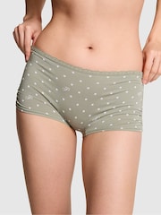 Victoria's Secret Pink Slate Green Dot Print Boyshort Cotton Knickers - Image 1 of 2