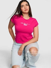 Victoria's Secret PINK Hot Stuff Pink Retro T-Shirt - Image 1 of 2