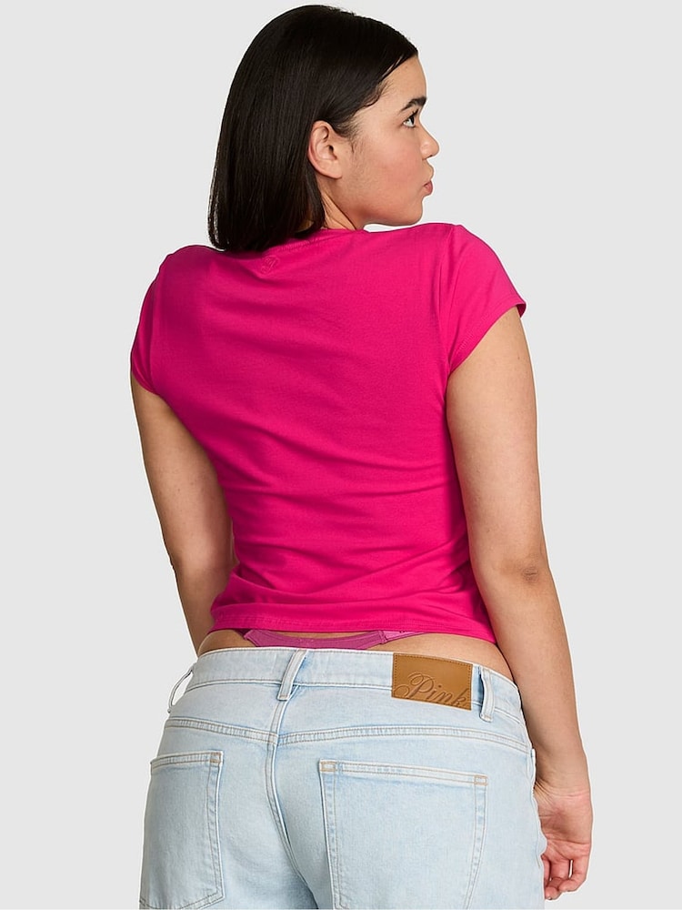 Victoria's Secret PINK Hot Stuff Pink Retro T-Shirt - Image 2 of 2