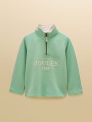 Joules Kids' Green Quater Zip Sweatshirt and Shorts Set - Image 2 of 9