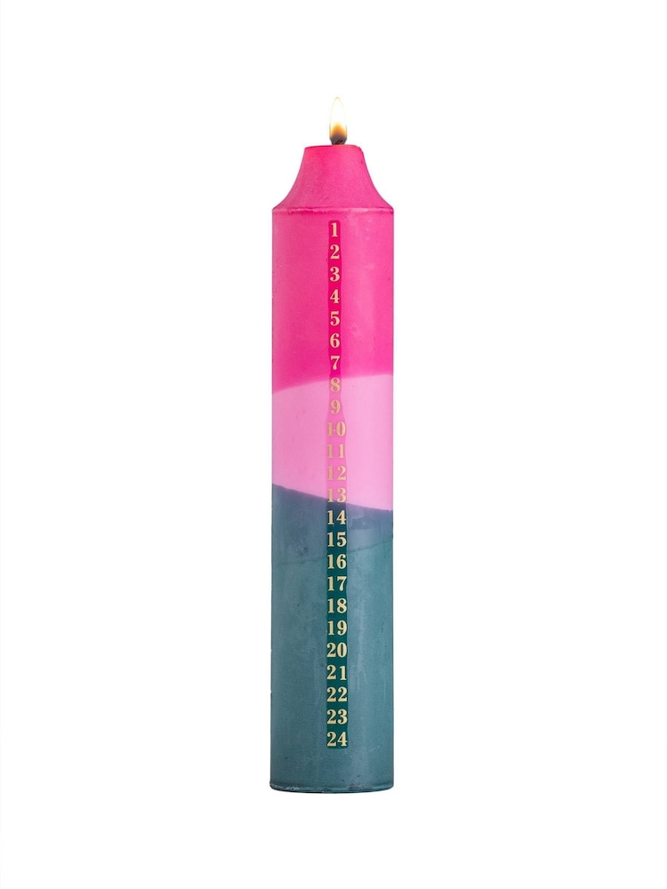 Lords Fragrance House Pink Stripe Scented Advent Candle - Image 1 of 5