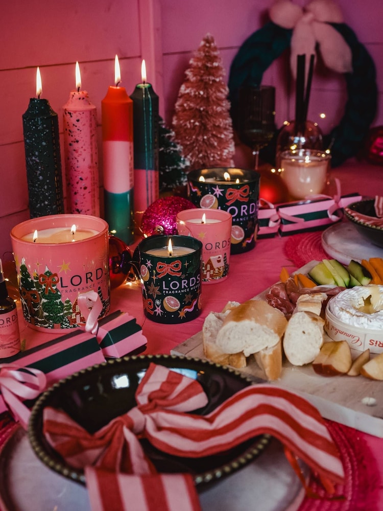 Lords Fragrance House Pink Stripe Scented Advent Candle - Image 5 of 5