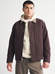 Abercrombie & Fitch Brown Zip Front Jacket - Image 1 of 7