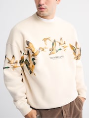 Abercrombie & Fitch Cream Animal Graphic Crew Neck Sweatshirt - Image 4 of 8