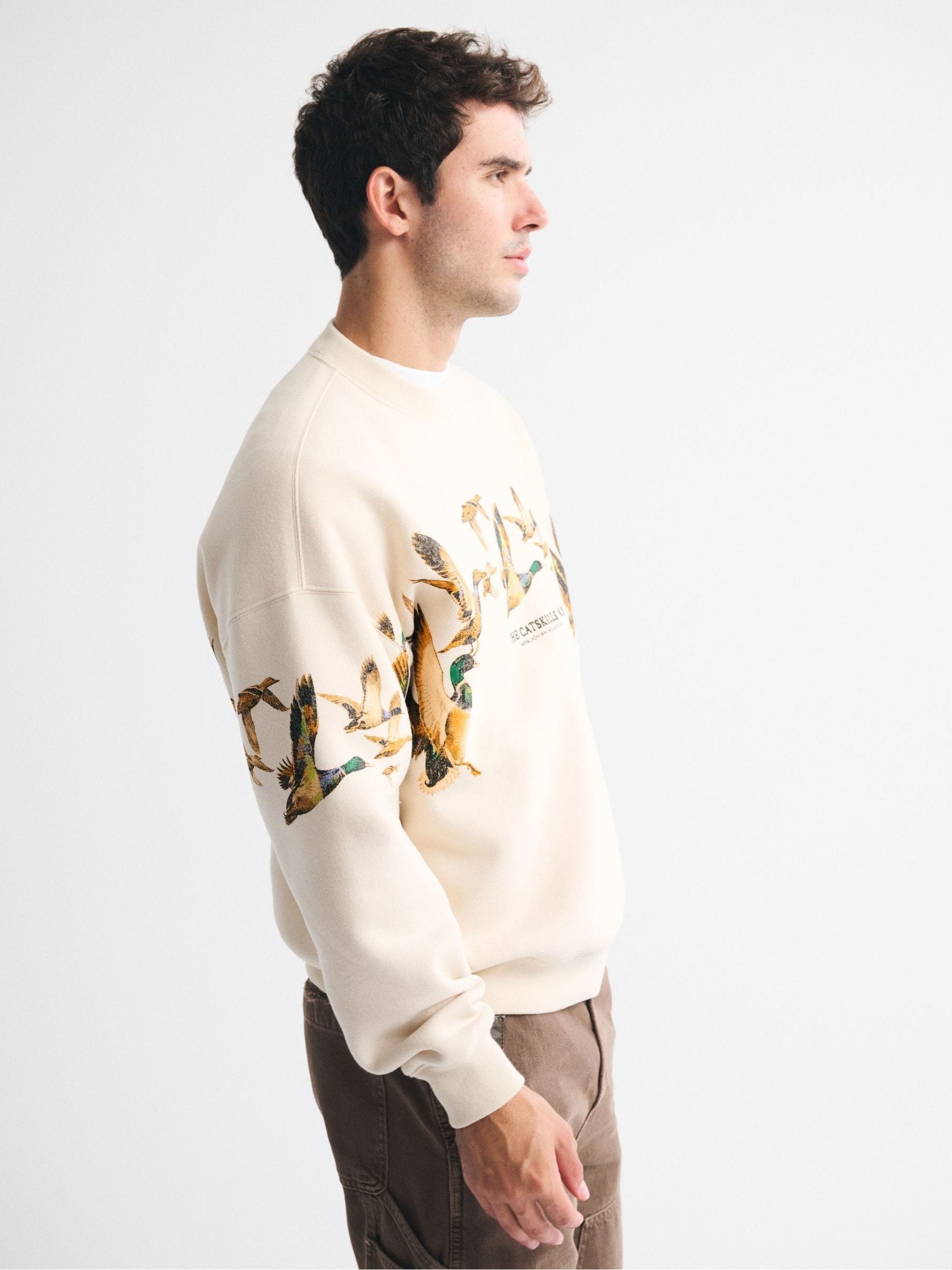 Buy Abercrombie & Fitch Cream Animal Graphic Crew Neck Sweatshirt