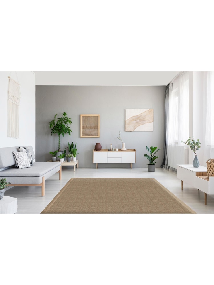 Esselle Natural Jute Effect Herringbone Rug - Image 1 of 5 Esselle Natural Jute Effect Herringbone Rug - Image 1 of 5