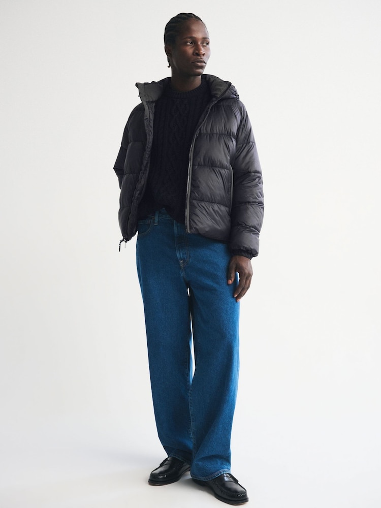 Abercrombie & Fitch Black Hooded Puffer Coat - Image 1 of 7 Abercrombie & Fitch Black Hooded Puffer Coat - Image 1 of 7