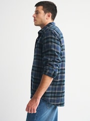 Abercrombie & Fitch Blue Plaid Flannel Shirt - Image 5 of 8