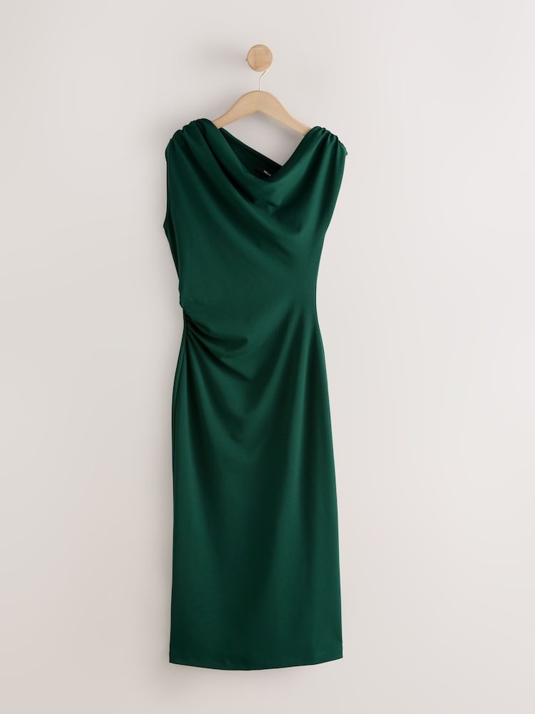 dark green ruched dress KissProm
