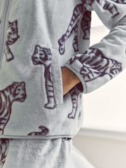 Chelsea Peers Purple Fleece Burnout Tiger Jacket & Jogger Co-Ord - Image 5 of 6