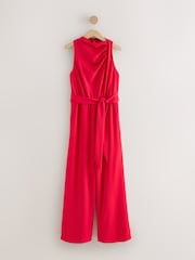 Rojo - Occasion Cowl Neck Sleeveless Jersey Jumpsuit - Imagen 5 de 7