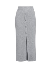 Gina Bacconi Grey Arlette Button Front Knitted Skirt - Image 4 of 5