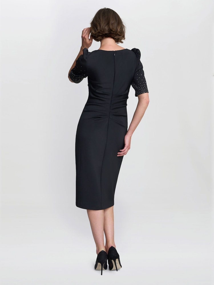 Gina Bacconi Louisa Black Dress With Beaded Sleeve - Image 2 of 6 Gina Bacconi Louisa Black Dress With Beaded Sleeve - Image 2 of 6