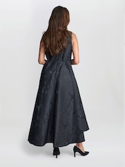 Gina Bacconi Sandie Jacquard Black Dress - Image 2 of 6
