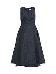 Gina Bacconi Sandie Jacquard Black Dress - Image 6 of 6